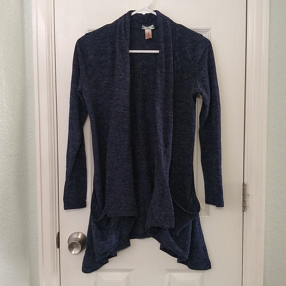 Heather Navy Cardigan Wrap